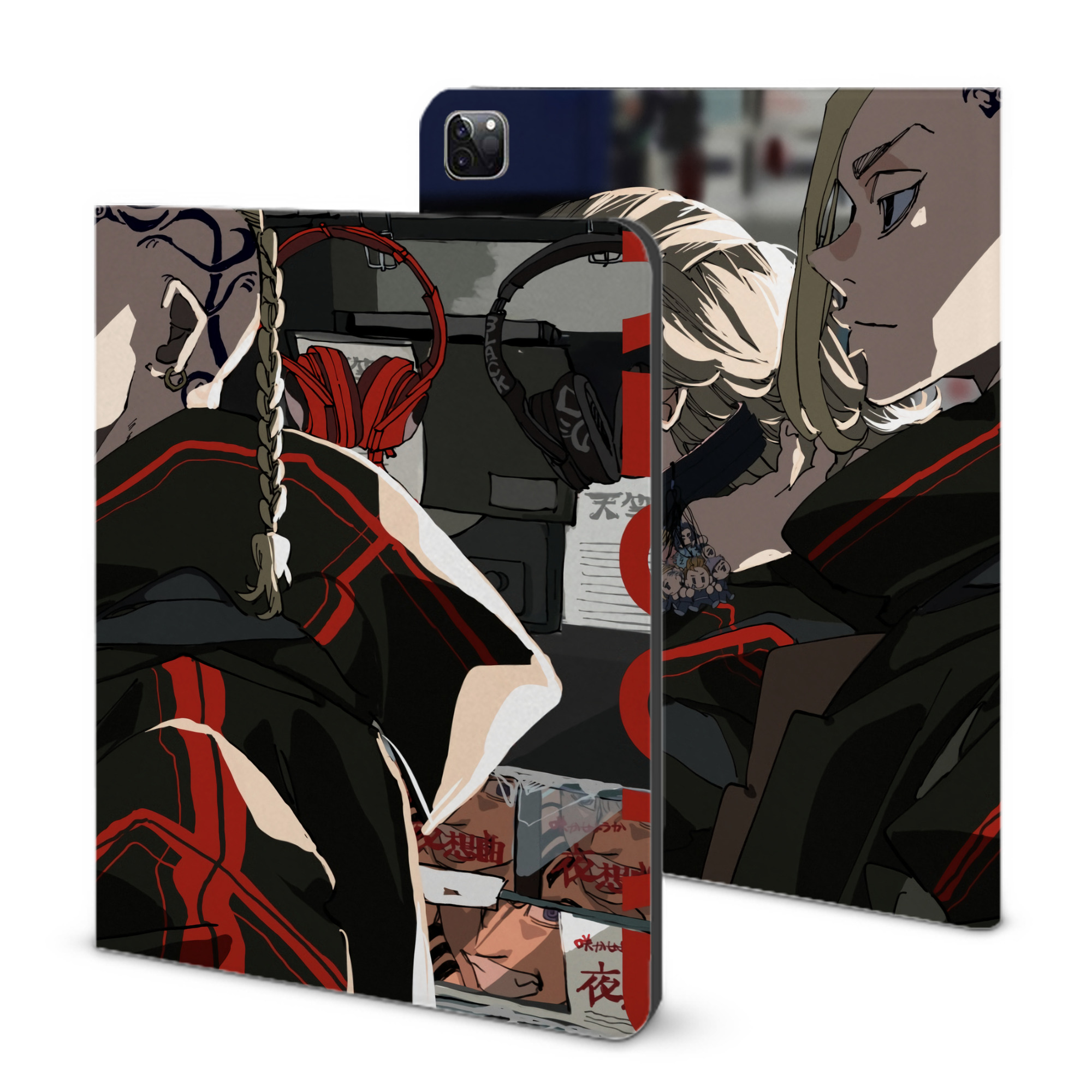 （画像用） 東京リベンジャーズ Tokyo Revengers IPad ケース ブック型 PUレザー TPU 耐衝撃 軽量 薄型 ペン収納なし 全面保護 IPad 各モデル対応